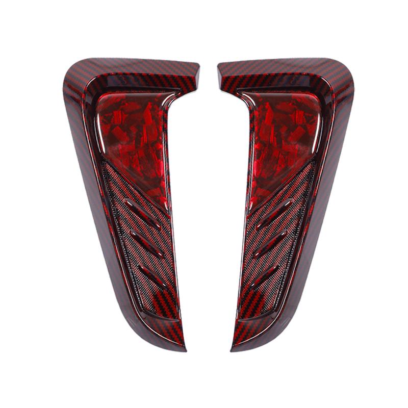 1 Pair Car Side Vent Trim Left Right Car Mudguard Side Air Vent Cover Sticker Decor Sport Red TPU Shark Gilles Trim