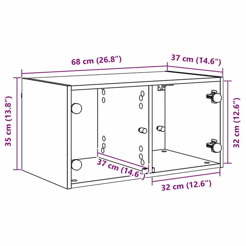 Wall Cabinets 2 pcs Reclaimed Wood Look 68 x 37 x 35 cm Particleboard