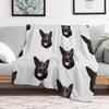 Black German Shepherd Dog  Stunning Throw Blanket Warm Flannel Blanket for Couch Chair Bedroom
