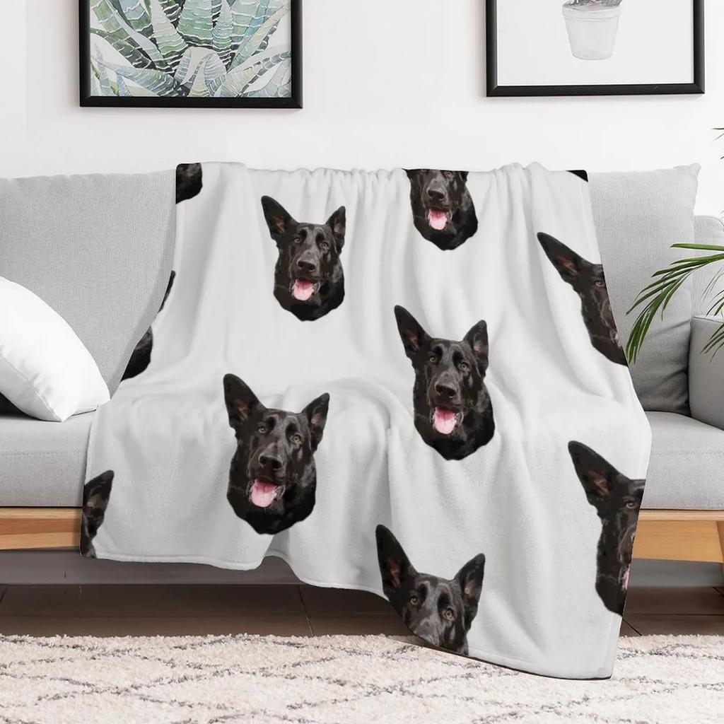 Black German Shepherd Dog Stunning Throw Blanket Warm Flannel Blanket for Couch Chair Bedroom