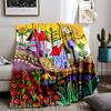 Colorful Cottage Fantasy Blanket for all seasons blanket lunch break throw gift