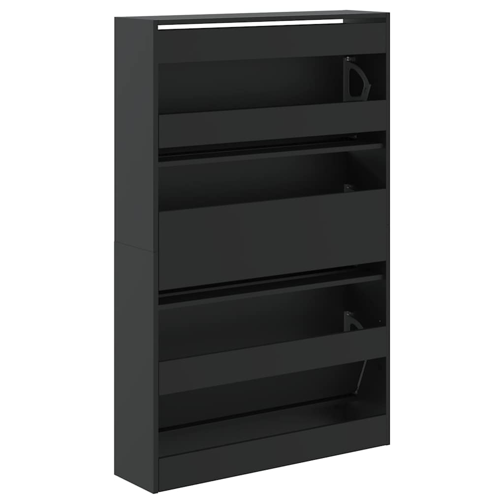 Shoe Cabinet Black 80 x 21 x 125.5 cm Engineered Wood