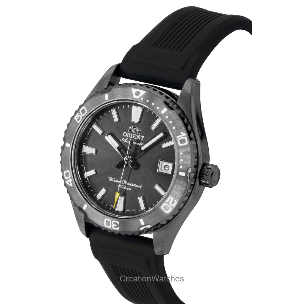 Orient Mako Силиконовый ремешок Черный циферблат Автоматические Дайверские RA-AC0Q10N 200М Мужские часы