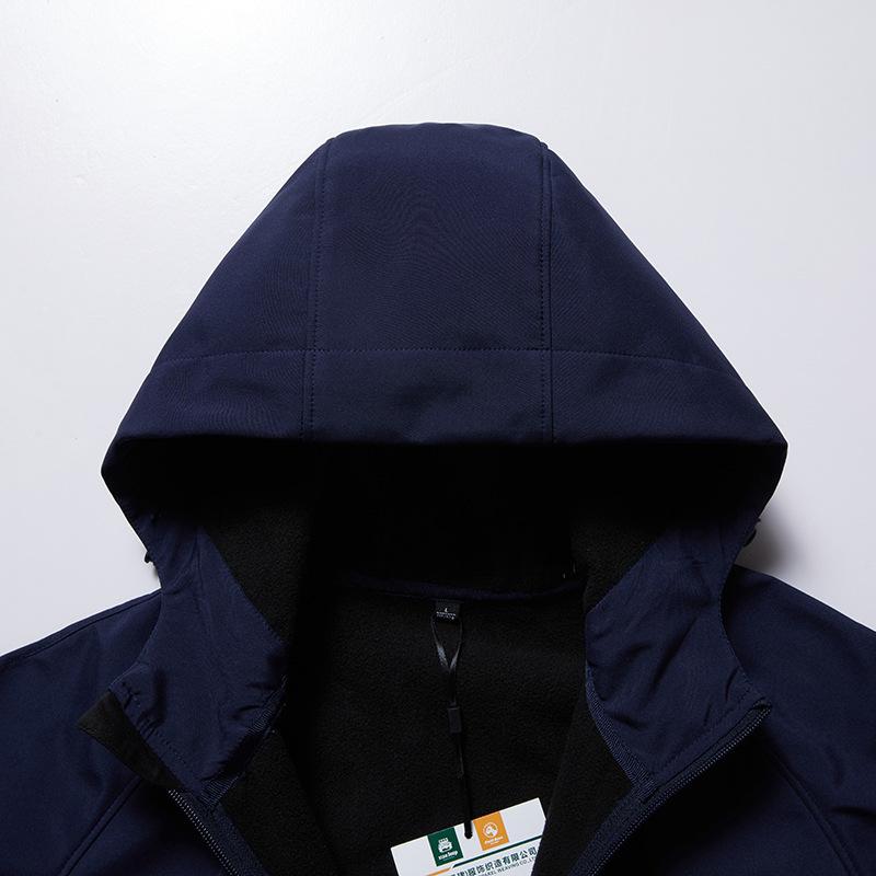 New Soft Shell Outdoor Jacket for Men and Women, Autumn and Winter Solid Color Single-sided Fleece Jacket