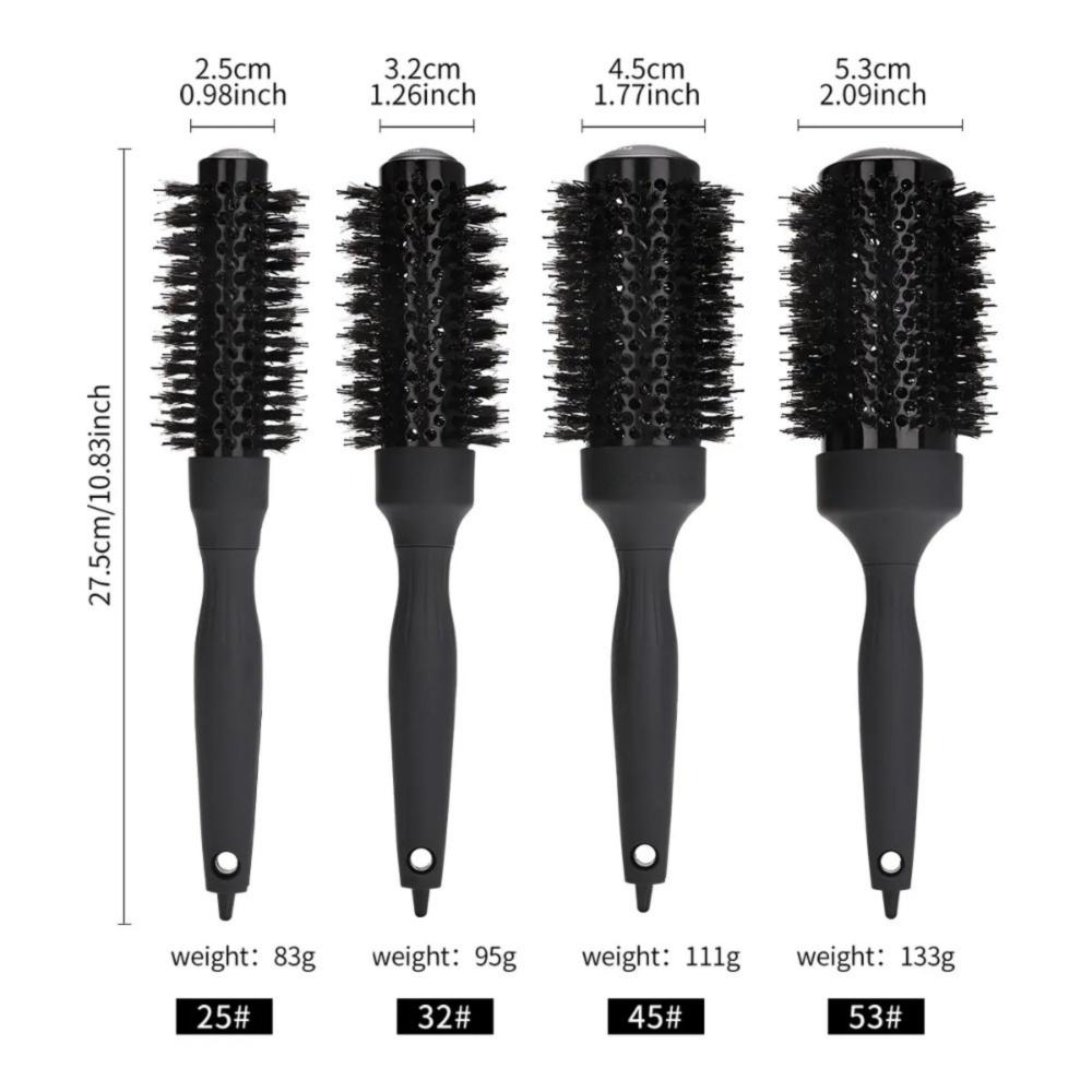 With Pointed Tail Round Rolling Brush Handle Hair Curling Brush Straight Twill Hair Comb Men/Women