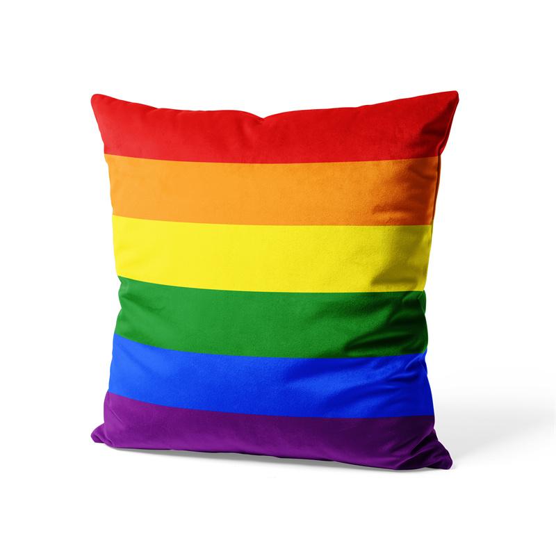 Aertemisi 18'' X 18'' 6 Stripes Rainbow Flag Gay Lgbt Square Throw Pillow Cushion Covers Cases Pillowcases 45Cm X 45Cm