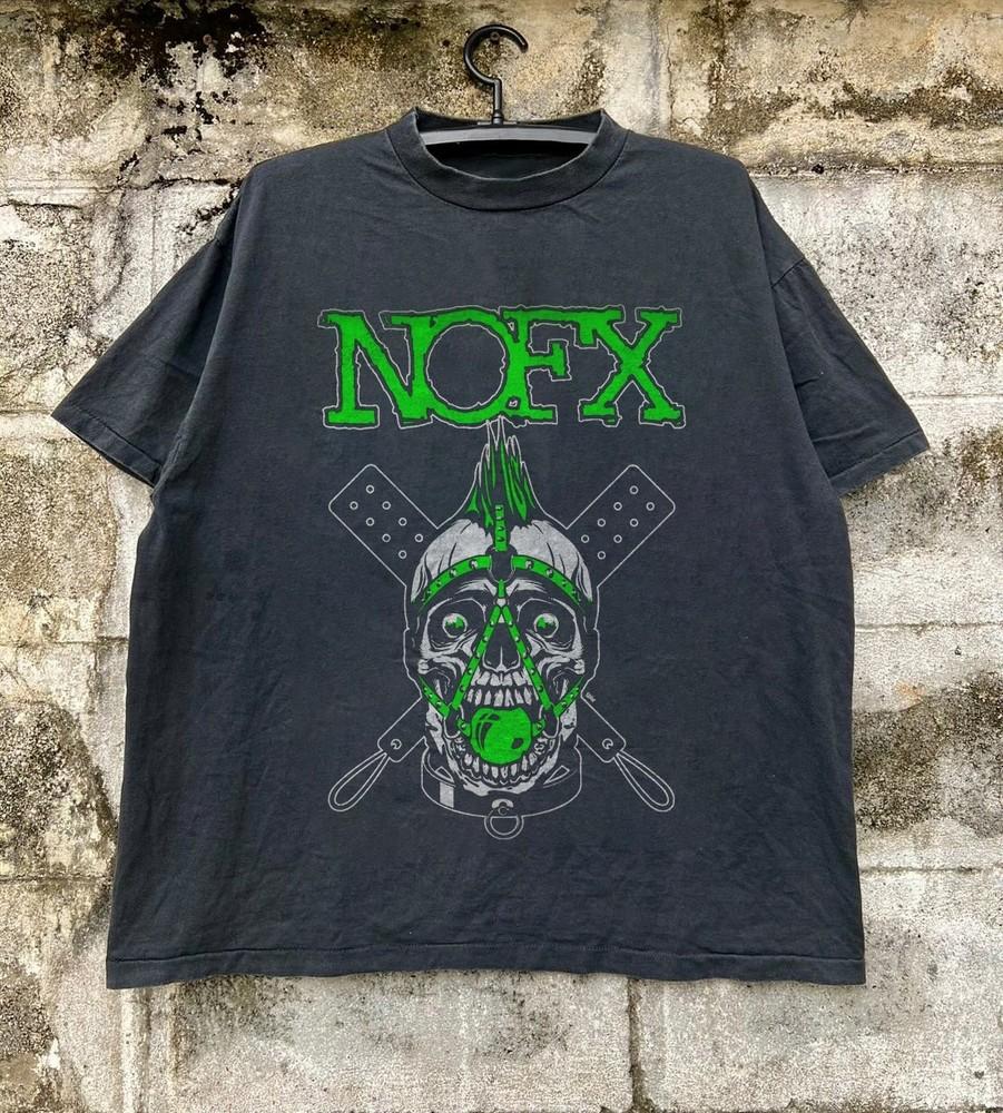 Rare NOFX Skull T-shirt Unisex Black Cotton T-shirt Size S-5XL