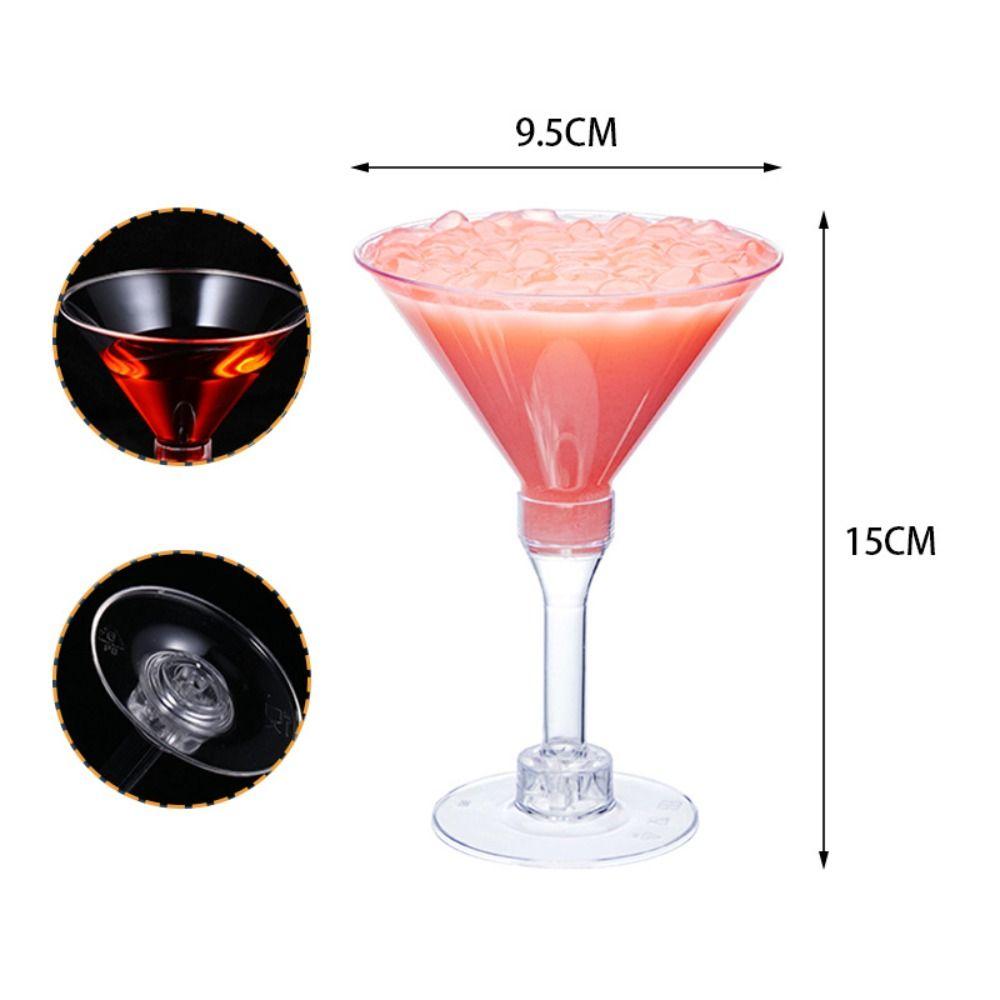10pcs Durable Plastic Champagne Flute Goblet Clear Margarita Glasses Red Wine Glass  Christmas Party
