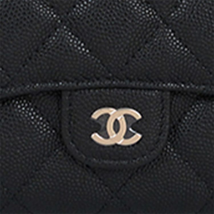 Chanel 22K Осенне-зимний держатель для карт, кошелек, кошелек, кошелек женский, черного цвета, с тиснением под личи из коровьей кожи, AP0712-Y33352-C3906