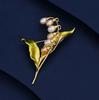 Lily of The Valley Brooch for Women, Elegant and Refined. Pearl Brooch with A Niche Design Sense