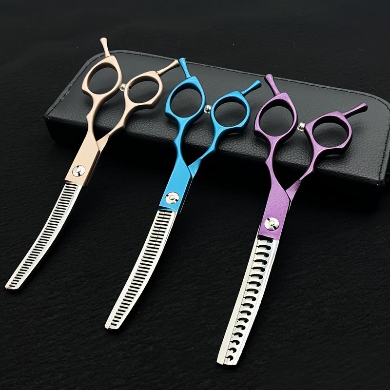 7-дюймовые изогнутые ножницы Chunkers из нержавеющей стали для груминга собак, специальные ножницы для домашних животных