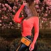 Оранжевый неоновый боди, женский облегающий костюм с длинным рукавом, сексуальная осенне-зимняя уличная одежда, клубная одежда для вечеринок, повседневная женская одежда