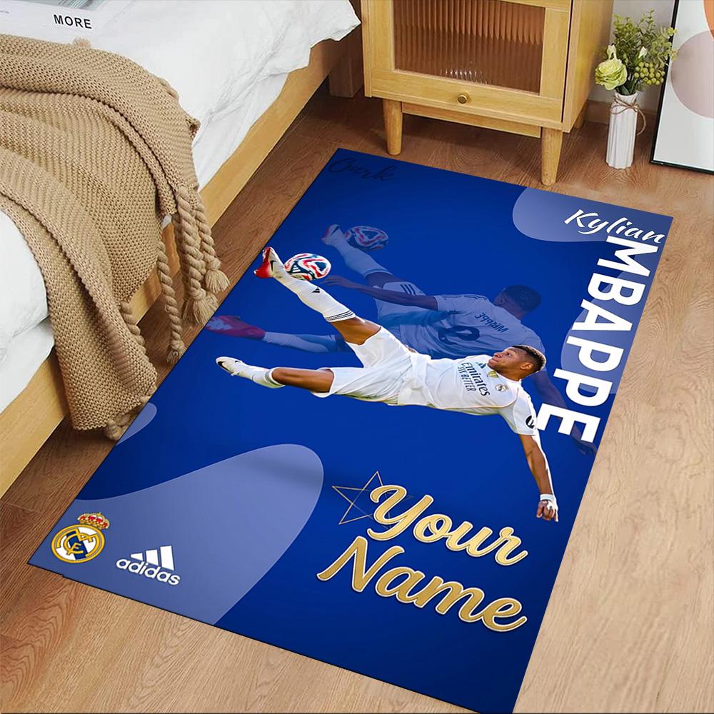 Mbappé Customizable Name Area Rug Suitable for Game Room Foyer Decorate room Dining Room Antislip Carpet Anime Office Decor