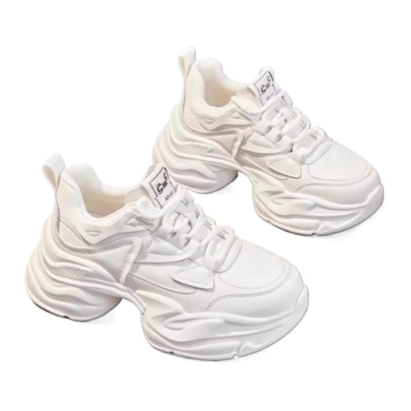 Туфли Daddy Shoes на толстой подошве, женские, новые весенние, маленькие, соответствующие росту, спортивные, белые, повседневные туфли на мягкой подошве