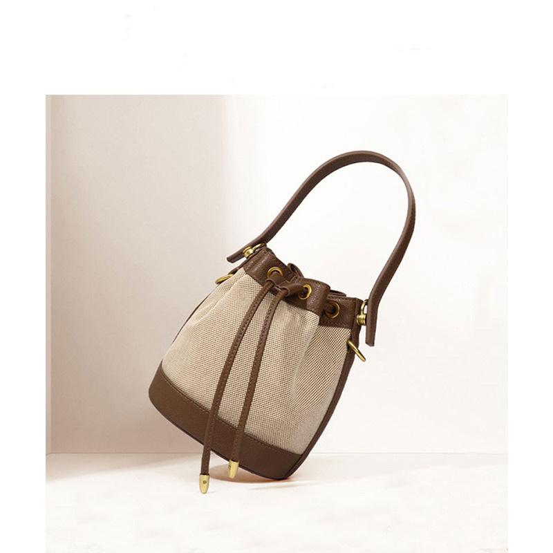 Fashion light luxury bucket bag 2025 new niche versatile shoulder messenger bag high-end foreign portable women's bag