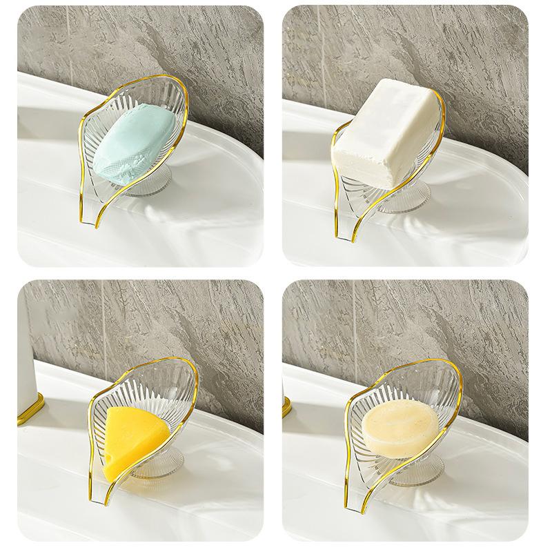 Поднос для сливной пластины, креативный держатель для мыла, коробка для мыла, гаджеты для ванной комнаты, нескользящая мыльница для стирки, чехол для мыла в форме листа