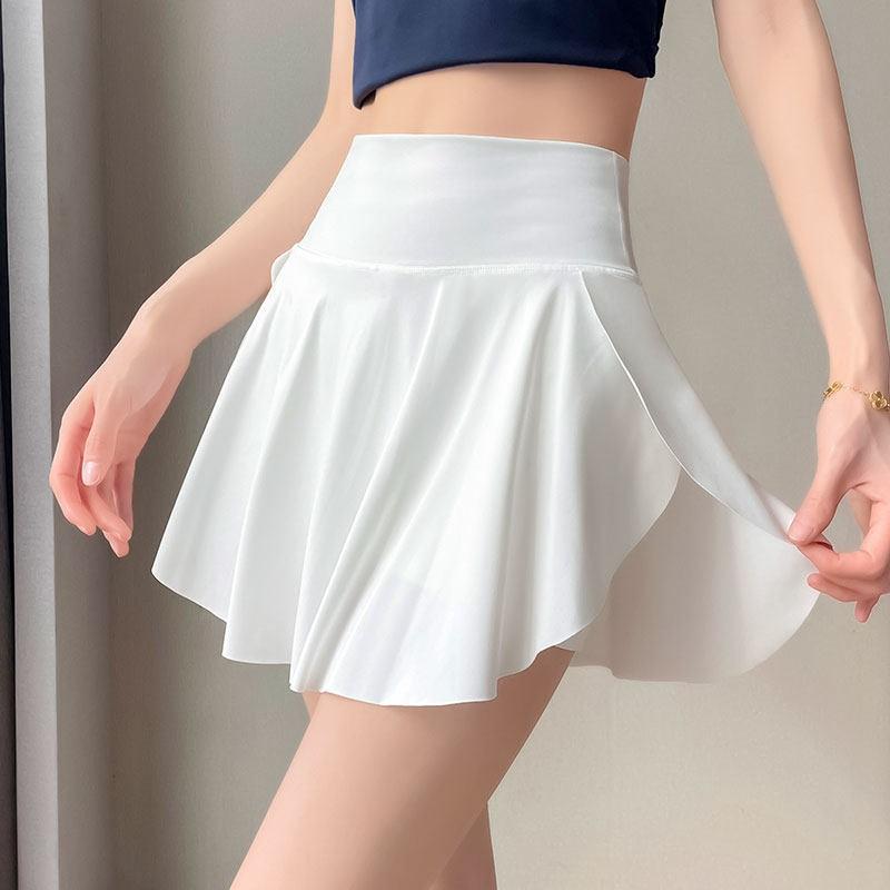 Womens Sports Top Skirt Set Badminton Tennis Running Yoga Quick Dry Athletic Wear
