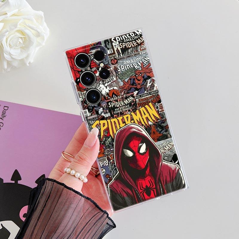Прозрачный чехол Marvel Человек-Паук для Samsung Galaxy S26 S25 Ultra S24 S22 S26 Plus S20 S23 S21 S25 FE 5G Прозрачная накладка
