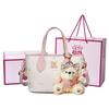 Disney Strawberry Bear Cute Classic Basket Bag Women Tote Bag Pink Milk-Tea BMK-72602