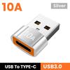 Адаптер USB 3.0 to Type C OTG для Samsung Xiaomi MacBook, разъем для передачи данных, 10 А, кабель-конвертер USB C для быстрой зарядки