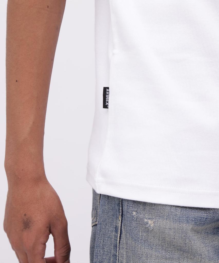 AVIREX DAILY RIB SAME COLOR CREW NECK T-SHIRT white 783-5934023