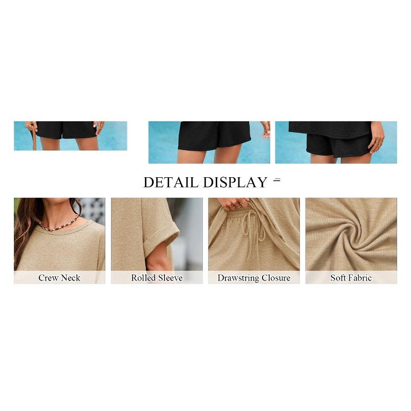 Summer Casual Suit, Oversized Short Sleeved T-shirt, Drawstring Shorts, Casual Wear, Sportswear