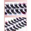 9 Pairs D Curl Colored Eyelashes Russian Long Thick Volume Fake Eye Lash Faux Mink Lashes  Party