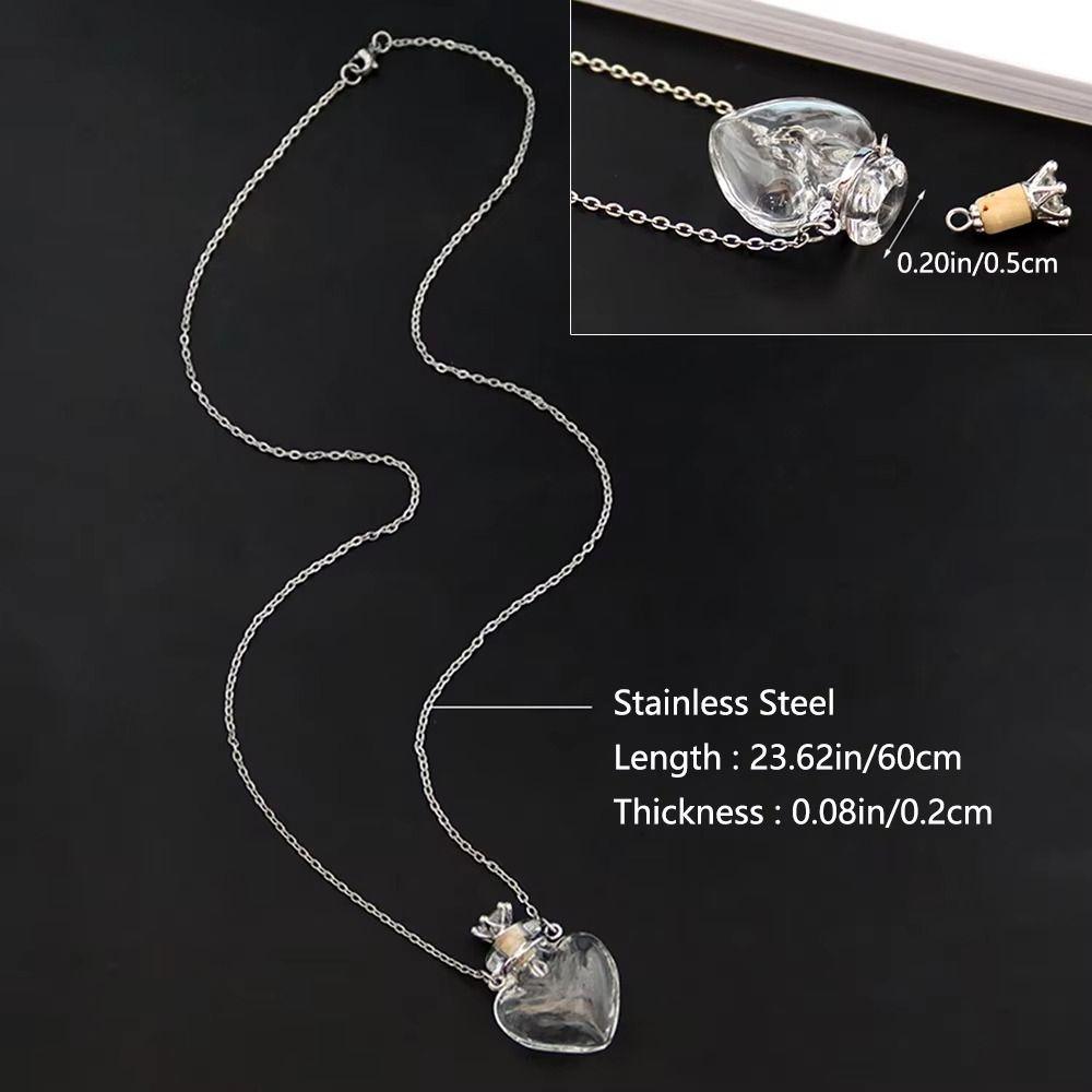 Transparent Openable Necklace Water Drop Mini Bottles Necklace Glaze Vial Pendant Keepsake