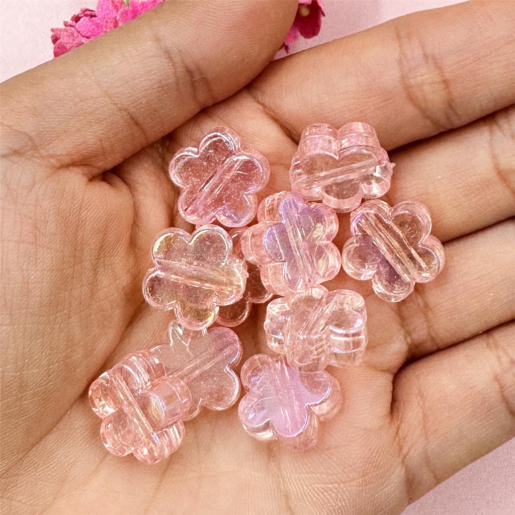 50Pcs Handcrafted DIY Findings 15mm Beading Necklace Bracelet Jewelry Making Flower Beads for Crafted Mobile Phone Chain