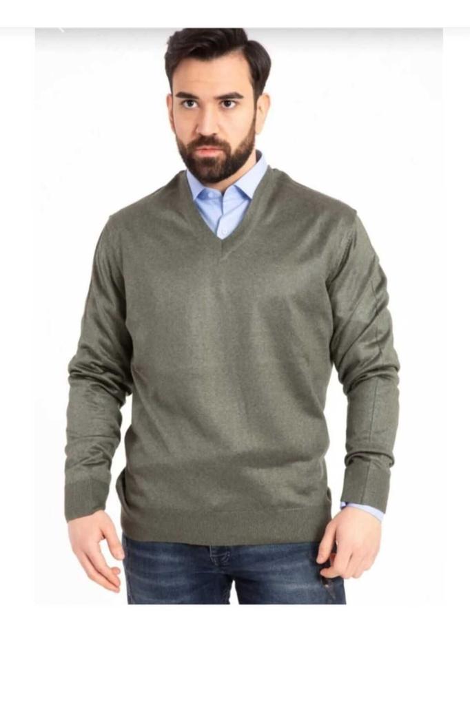 Men's Plus Size Plus Size Sweater Men's Thin Wool Knitwear Knitted Regular Dad V-Neck Sweater