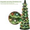 Christmas Tree Ornament with LED Lights Colorful LED Mini Christmas Tree Hand-Painted Resin Christmas Tree for Home Decoration