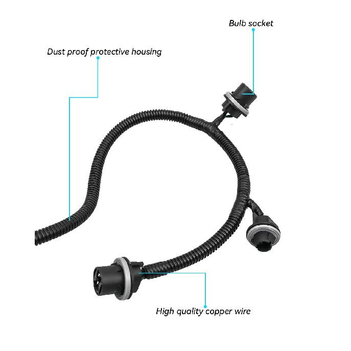 Passenger Side Tail Light Wiring Harness Lamp 23295977 Fit For Silverado GMC Sierra 1500 2500 HD 3500 HD 2016- For Three Bulb Plug Harness