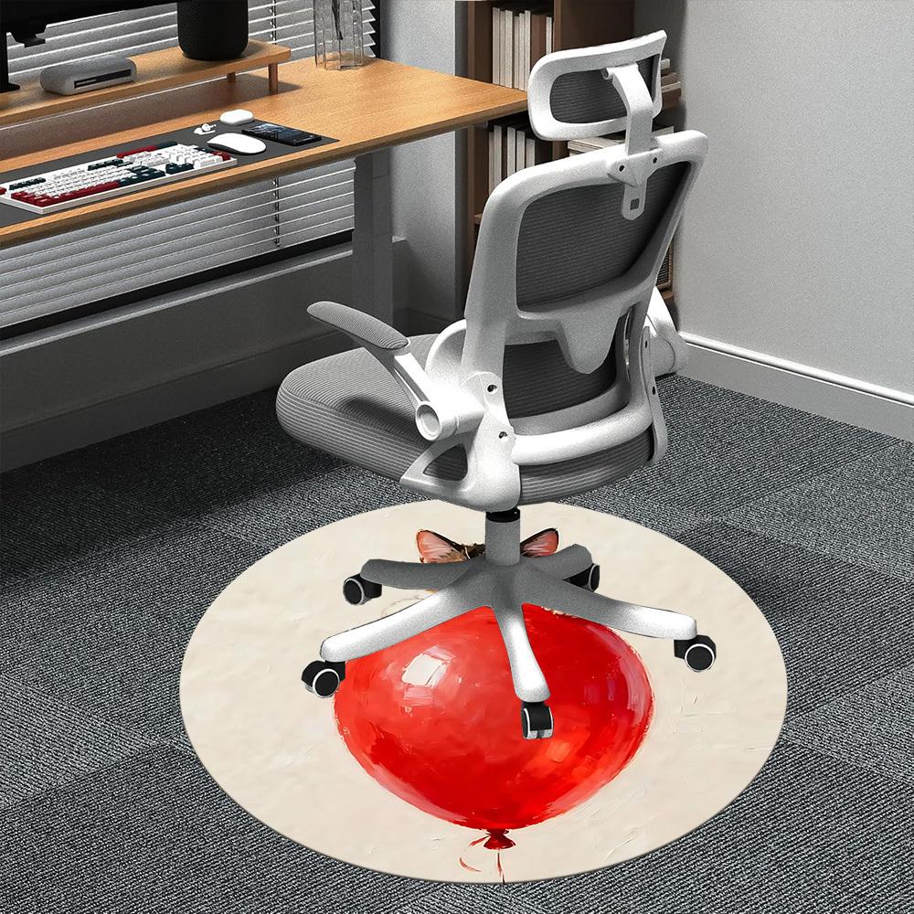 1PC Kitten Balloon Office Round Area Rug,  Mat Suitable ForOffice, Under Office Chairs Bedroom Living Room Home Decor, Room Deco