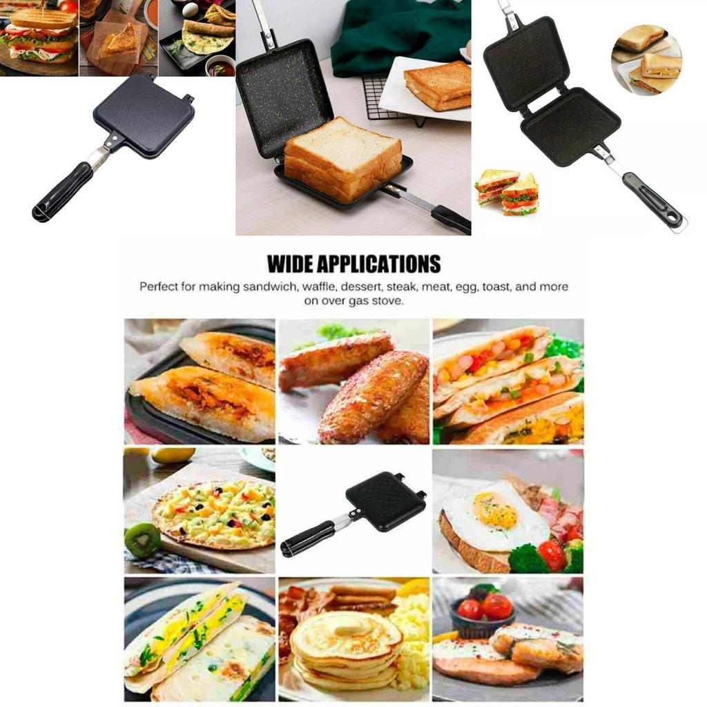 Прочная алюминиевая газовая плита Сэндвич-тостер Двусторонняя антипригарная