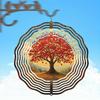 Classic Wind-Powered Outdoor Hanging Windmill with Infinite Rotation - Ancient Red Maple Pattern Garden Decor
