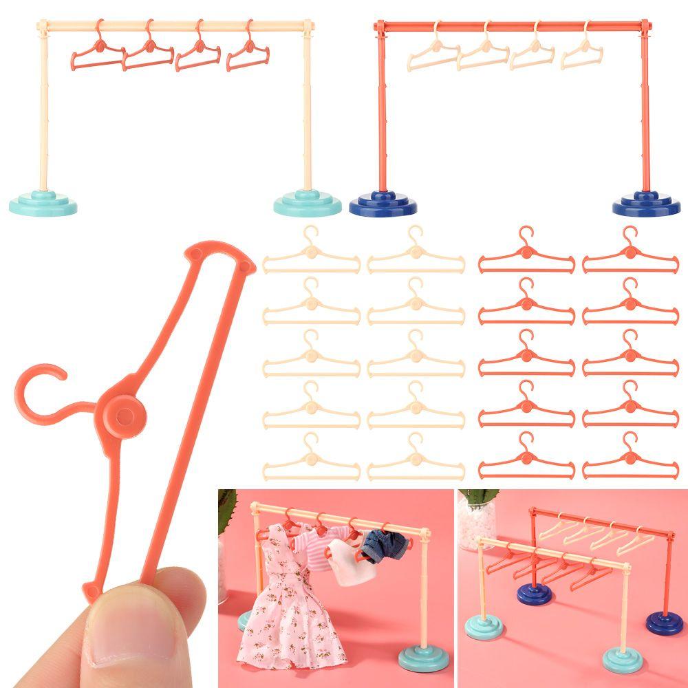 1/6 1/8 1/12 Dolls Gift Clothes Rack Dollhouse Furniture Doll Accessories Garment Organizer Hangers