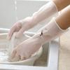 1 Pair Rubber Translucent Dishwashing Gloves Waterproof Kitchen Washing Clothes Washing Dish Plastic Cleaning Housework Gloves