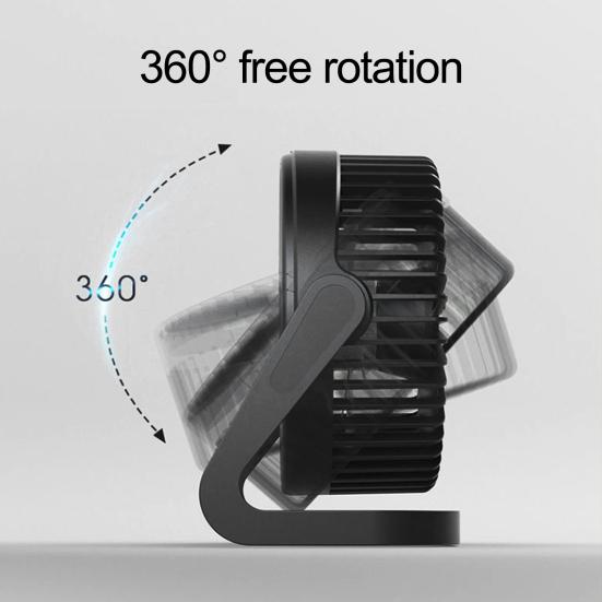 Настольный вентилятор с питанием от USB, вращающийся на 360 градусов, регулируемый, маленький, с 5 лопастями, быстрое охлаждение, низкий уровень шума, большой воздушный поток, мини-вентилятор, товары для дома