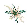 Crystal Tiara Green Crystal Hair Combs Bridal Clips Flower Leaf Headbands Rhinestone Hair Comb