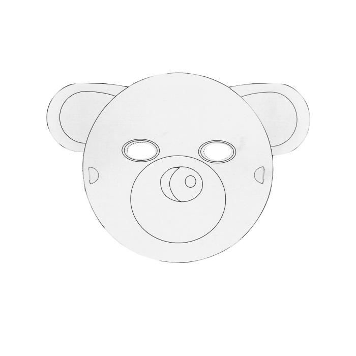 Плоские картонные маски для декора Маленькие животные - Белые - Набор из 6 шт.