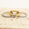 YILUOCD Gilded Stainless Steel Stackable Rings Set for Women Micro Pave 5A Cubic Zirconia Tarnish Dainty Ring Statement Jewelry