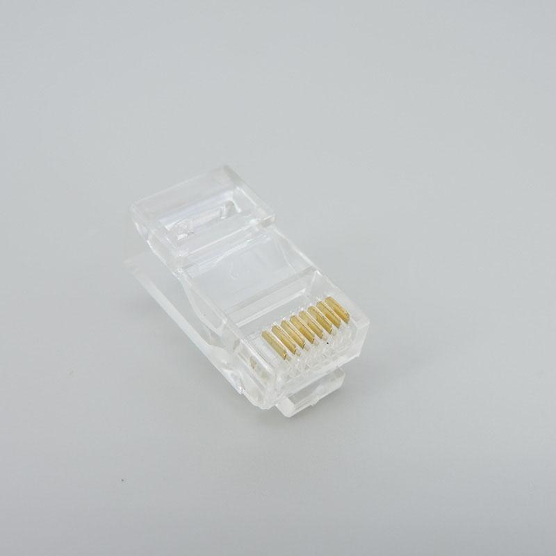 10/20/50 шт. модуль сетевого кабеля RJ-45 с кристаллической вилкой CAT-5/5e 8-ядерный позолоченный сетевой разъем Ethernet