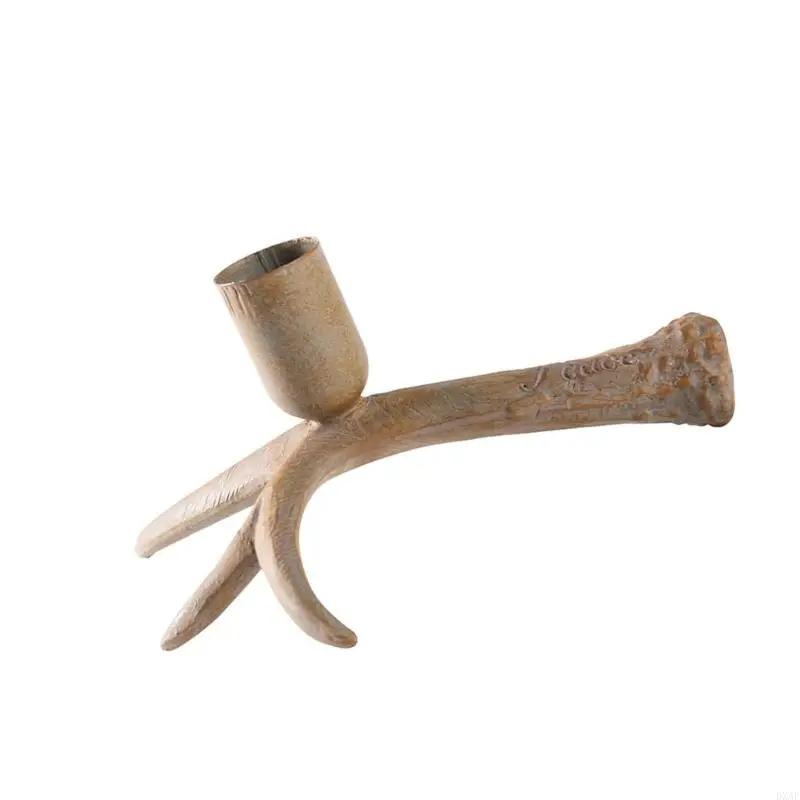 1Pcs Resins Deer Antler Holder Elegant Pillar Candlestick for Wedding Christmas Table Centerpieces Standing Atmosphere