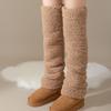 Simple Coral Fleece Stockings Hosiery Floor Plush Stockings Cute Foot Warmer  Girl