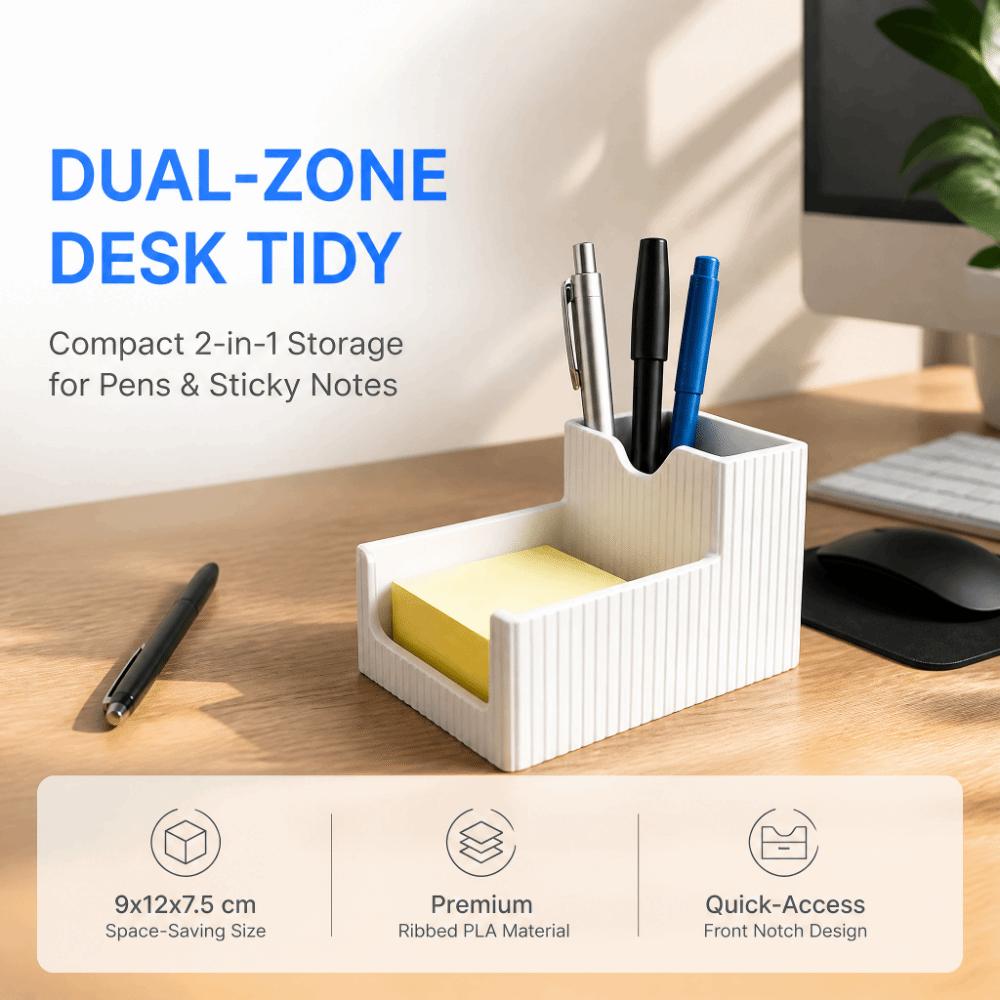 3D Printed Striped Pen Holder Plastic Desktop Storage Rack Business Card Box School