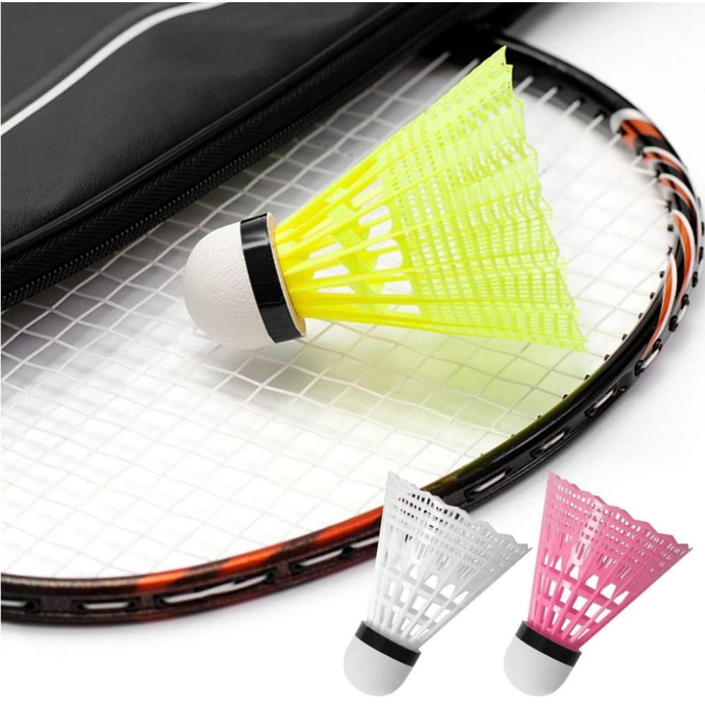 Pack of 12 Nylon Badminton Shuttlecocks for and Sports Equipment Practice, Lightweight, Durable, Indoor/Outdoor Use,