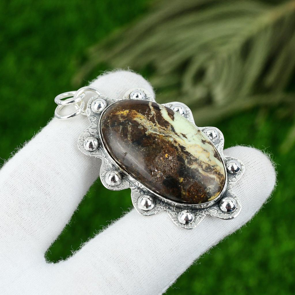 Natural Lemon Chrysoprase Gemstone Pendant 925 Sterling Silver Jewelry For Girls