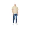 Calvin Klein Casual Minimalist Embroidered Pocket Pleated Cotton Short Sleeve Shirt Men Shirts Khaki J325603
