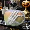 Skeleton Hand Pumpkin Figurine Resin Halloween Pumpkin Statue Gothic Pumpkin Centerpiece for Fall Halloween Party Decor