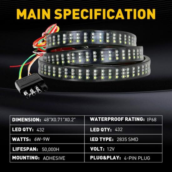 Светодиодная полоса 48'' с 6 функциями, задний световой бар на tailgate для GMC SIERRA 1500 2500